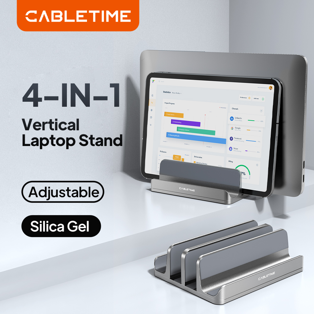 Laptop Accessories Dell - CABLETIME Dikey Dizüstü Bilgisayar Standı Alüminyum