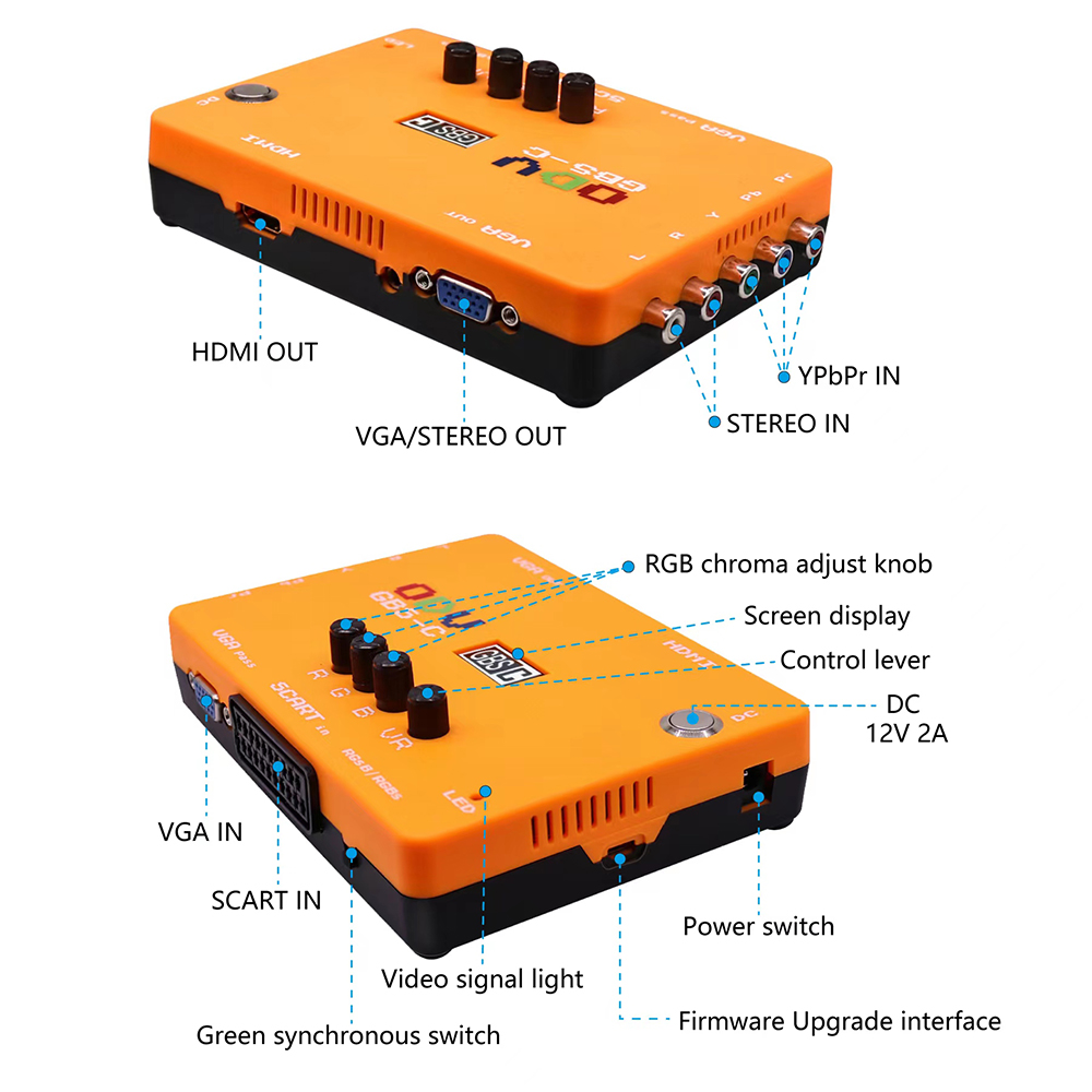 Hdmi Vga Adapter - PS1/PS2/PS3/GameCube/N64 için Retro oyun konsolu için