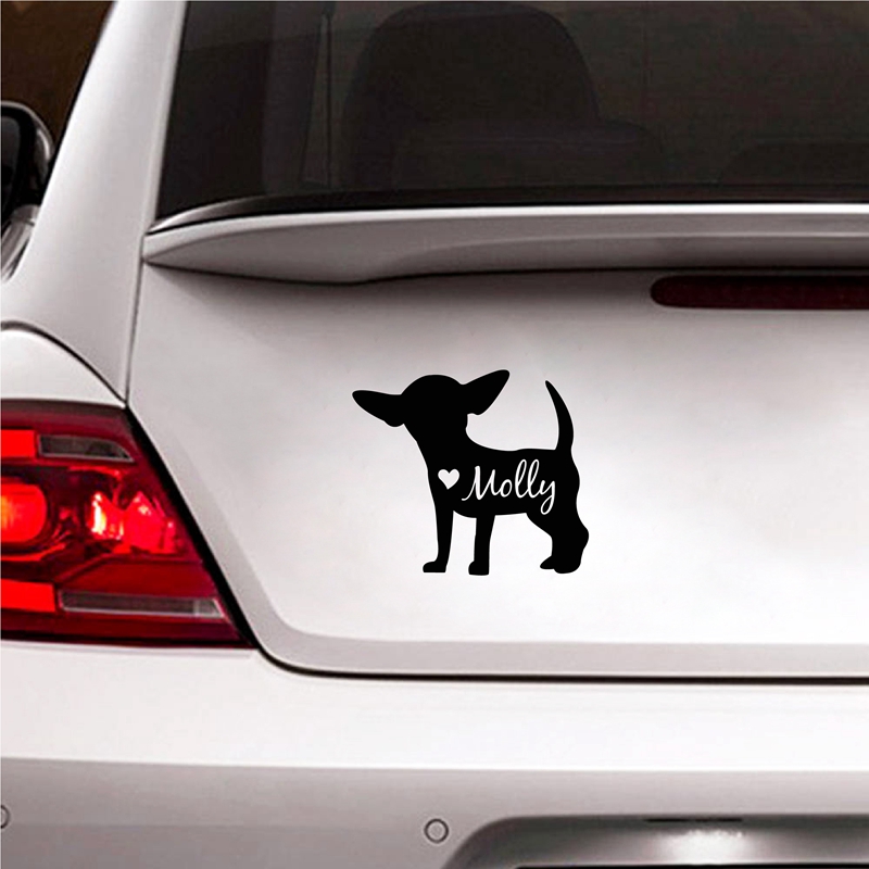 Laptop Accessories Name - Sevimli Chihuahua Çıkartması Kişiselleştirilmiş Köpek Adı