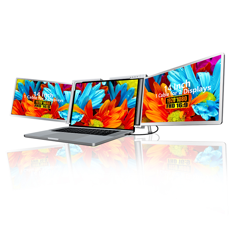 Laptop Stand Portable - Taşınabilir Üçlü Ekran Monitörü FHD IPS