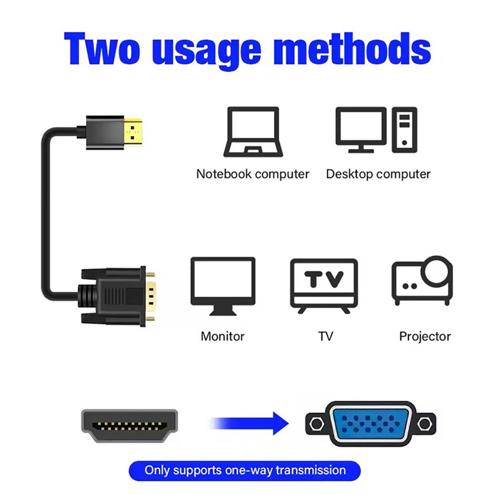 1.8M hdmi - VGA Kablosu 1080P  - Hdmi Vga Adapter incelemesi ve fiyatı